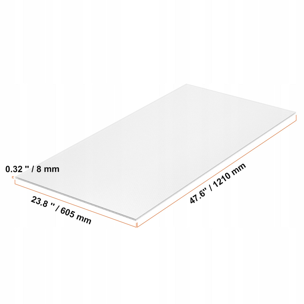 VEVOR ZESTAW 14 PŁYT POLIWĘGLANOWYCH DO SZKLARNI 1210X605X8MM MOCNY
