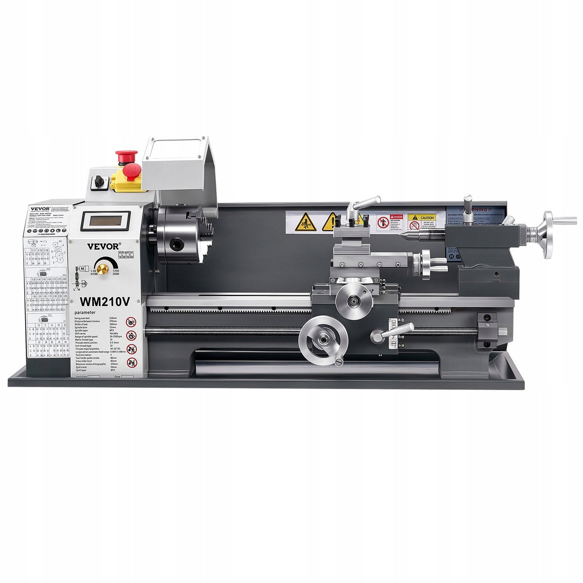 VEVOR TOKARKA DO METALU 21X37CM 550W ZMIENNA PRĘDKOŚĆ 0-2500 OBR MIN