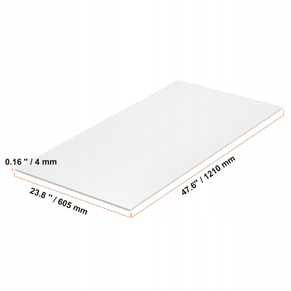 VEVOR 24-CZĘŚCIOWE POLIWĘGLANOWE PŁYTY SZKLARNIOWE 1210X605X4MM MOCNE