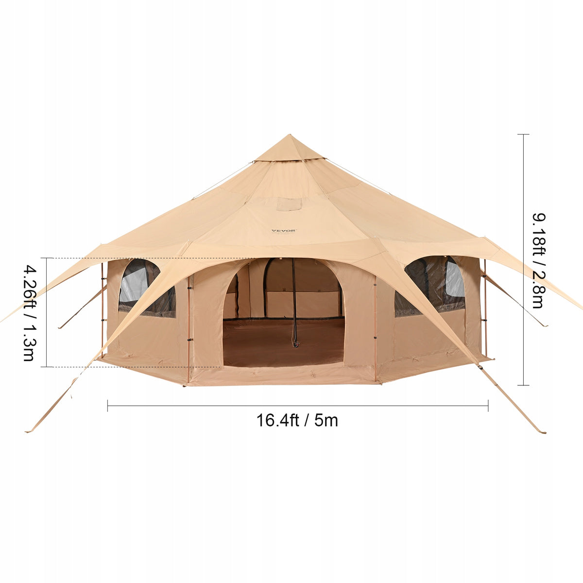 NAMIOT DZWONOWY VEVOR 5M X 2 8M BAWEŁNA TC JURTA KEMPINGOWY PREMIUM