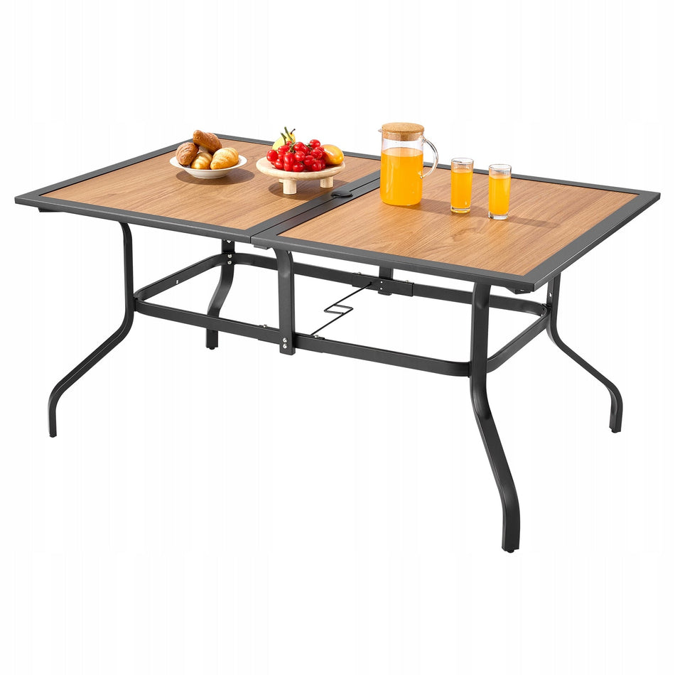 STÓŁ OGRODOWY VEVOR 150X96X72 5CM MOCNY STÓŁ TARASOWY Z OTWOREM NA PARASOL