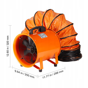 WENTYLATOR BUDOWLANY VEVOR 145W DMUCHAWA PRZEMYSŁOWA 1020CFM 5M WĄŻ
