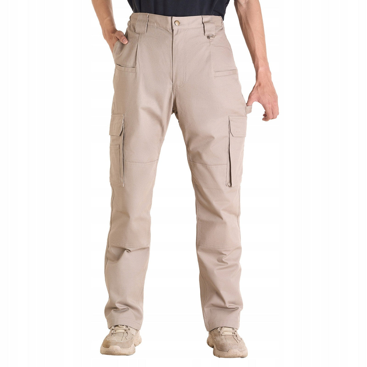 SPODNIE VEVOR TRUDNOPALNE MĘSKIE XXL BAWEŁNIANE KHAKI 9 KIESZENI