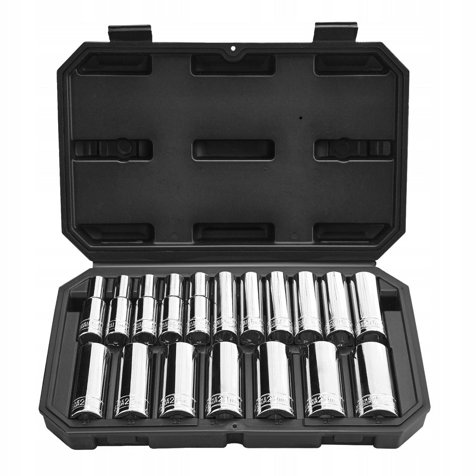 ZESTAW KLUCZY NASADOWYCH VEVOR 18 ELEMENTÓW 12 7 MM PREMIUM WALIZKA CR-V