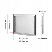 PROFESJONALNE DRZWI DOSTĘPOWE DO GRILLA VEVOR 685X508 MM STAL NIERDZEWNA