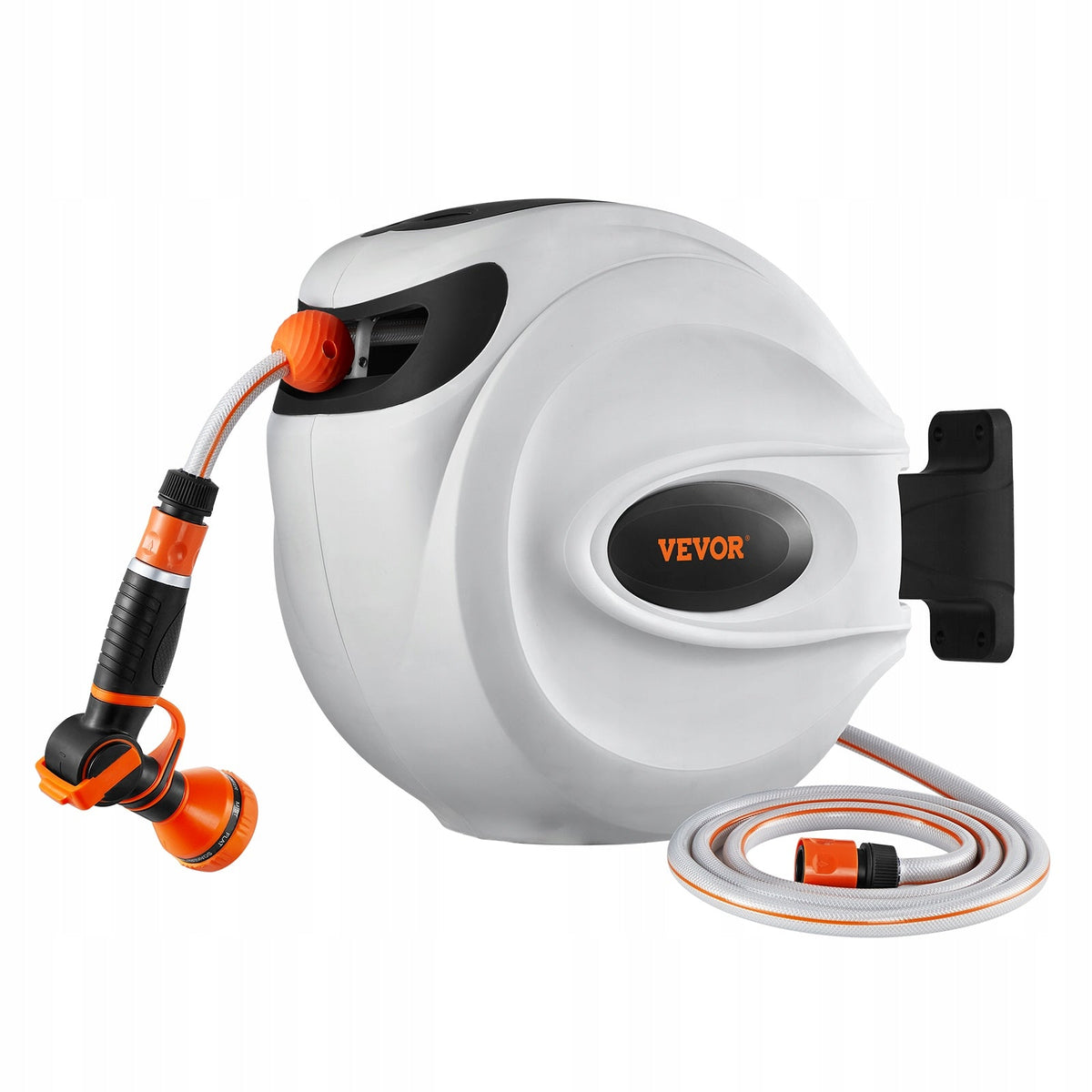 BĘBEN NA WĄŻ OGRODOWY VEVOR 12 MM X 30 M MOCNY NA ŚCIANĘ Z AUTOMATYCZNYM