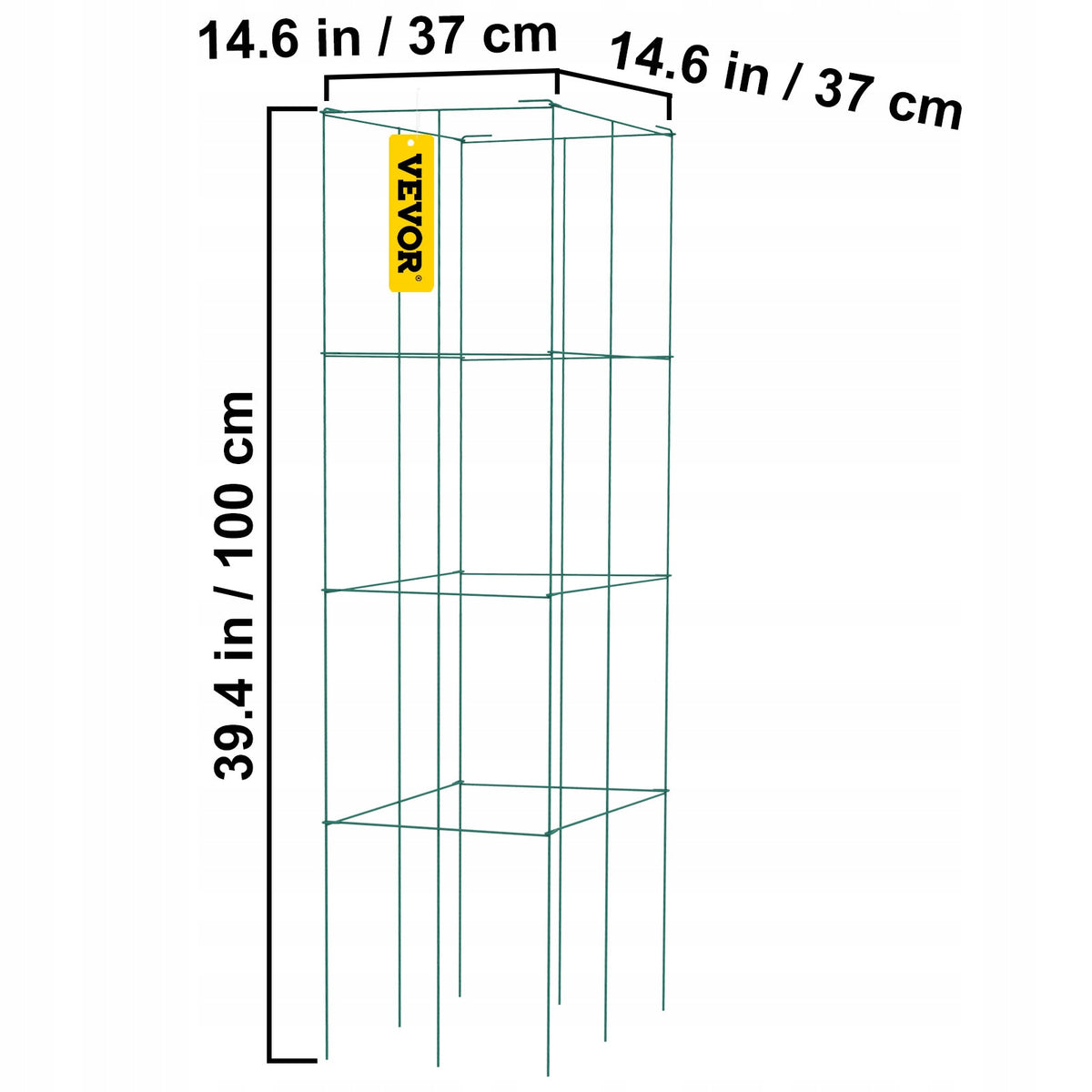 VEVOR KLATKI NA POMIDORY 37X37X100 CM ZESTAW 6 SZTUK MOCNE KWADRATOWE