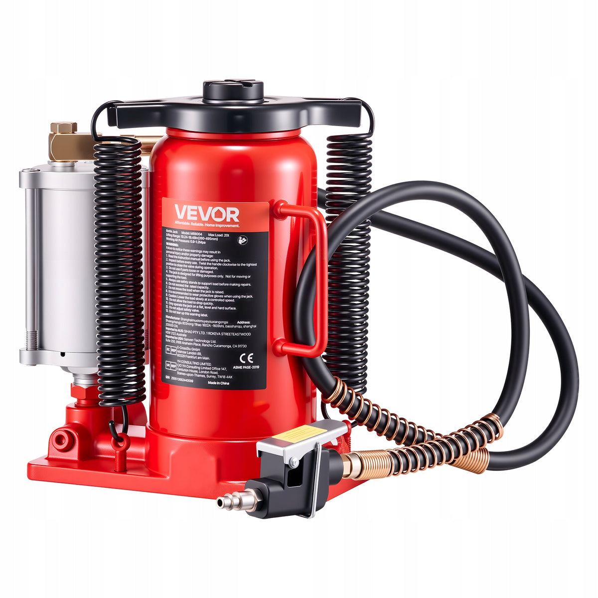 PODNOŚNIK BUTELKOWY VEVOR 20 TON PNEUMATYCZNY HYDRAULICZNY Z REGULACJĄ