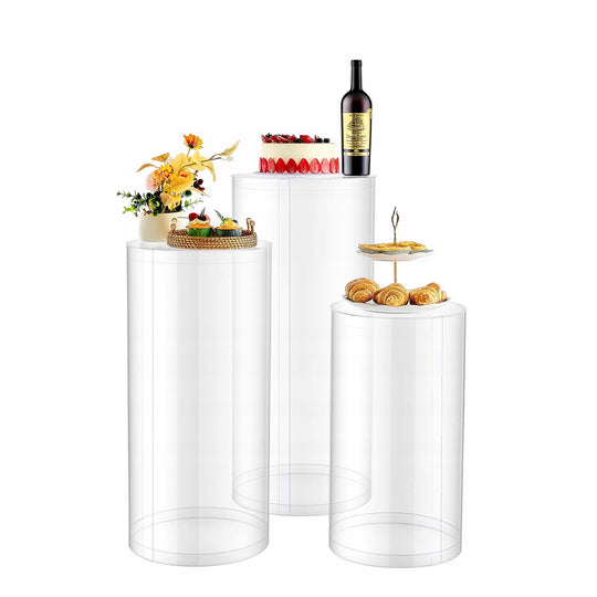 STOJAK NA KWIATY ŚLUBNE VEVOR 3-CZĘŚCIOWY CYLINDRYCZNY PRZEZROCZYSTY MOCNY