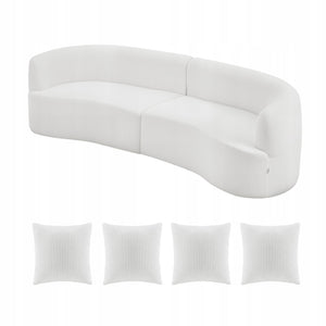 VEVOR SOFA MODUŁOWA ZAKRZYWIONA 284 CM BIAŁA Z 4 PODUSZKAMI DUŻY FOTEL