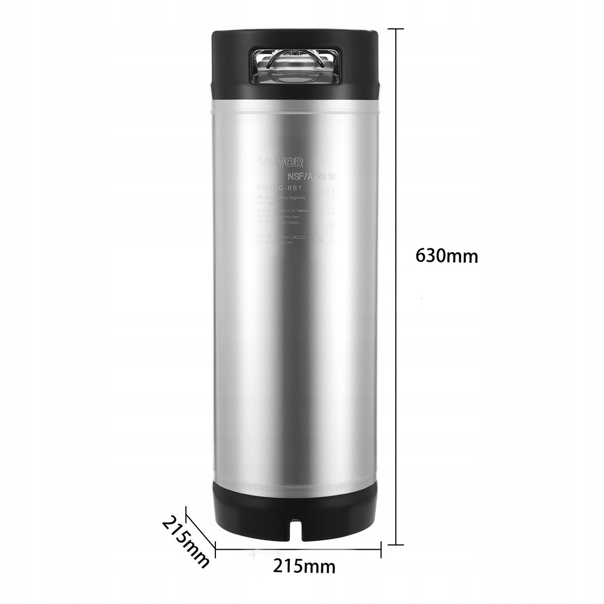 VEVOR CORNY KEG BALL LOCK BECZKA STAL SUS304 19L MOCNA SOLIDNA