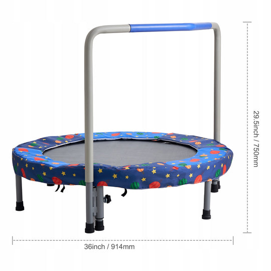 TRAMPOLINA DZIECIĘCA VEVOR 91 44 CM SKŁADANA NIEBIESKA MOCNA STALOWA RAMA