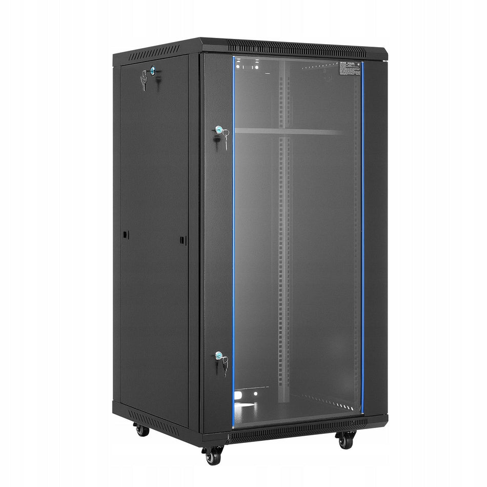 VEVOR SZAFA SIECIOWA 22U 600MM GŁĘBOKOŚĆ MOCNA NOŚNOŚĆ 136KG SZAFA RACK