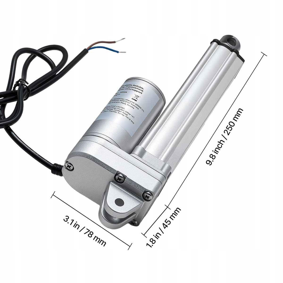 SIŁOWNIK LINIOWY VEVOR 12V IP65 3000N 101.6MM MOCNY SOLIDNY WODOODPORNY