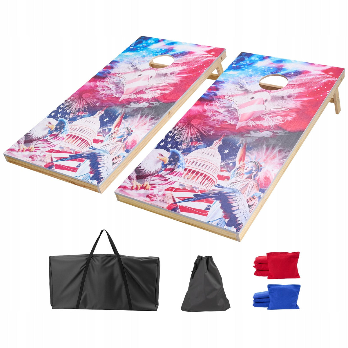 ZESTAW DO GRY W CORNHOLE VEVOR 1255X600X302 MM SOLIDNY DREWNIANY ZESTAW