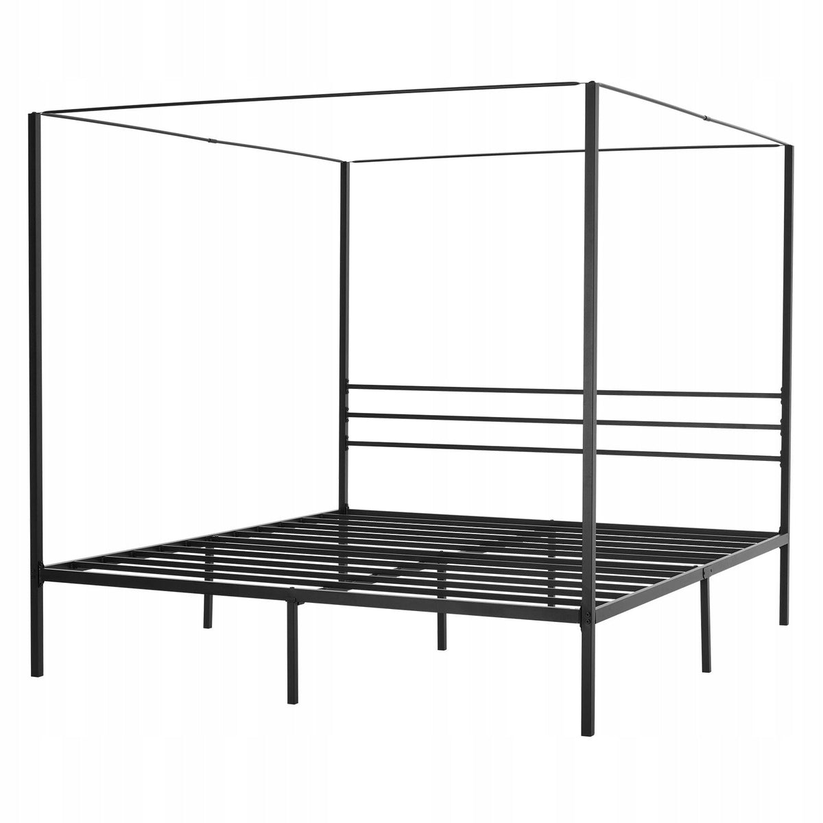 SOLIDNA RAMA ŁÓŻKA Z BALDACHIMEM VEVOR KING SIZE METALOWA CZARNA 800KG