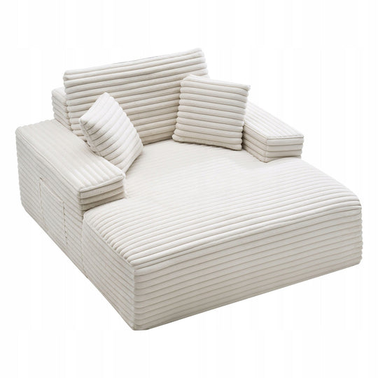 VEVOR LEŻANKA RELAKSACYJNA 138 CM TAPICEROWANA SOFA Z FUNKCJĄ SPANIA BEŻOWA