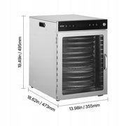 SUSZARKA DO ŻYWNOŚCI VEVOR 12 TAC STAL NIERDZEWNA 800W ELEKTRYCZNA PREMIUM