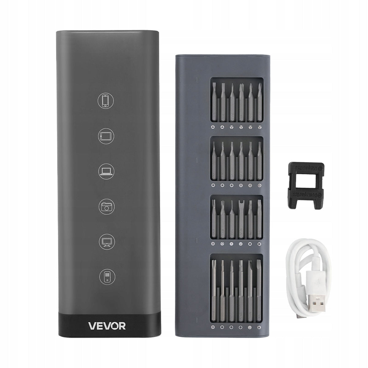 VEVOR ELEKTRYCZNY PRECYZYJNY ŚRUBOKRĘT 48 MAGNETYCZNYCH KOŃCÓWEK LED TYPE-C