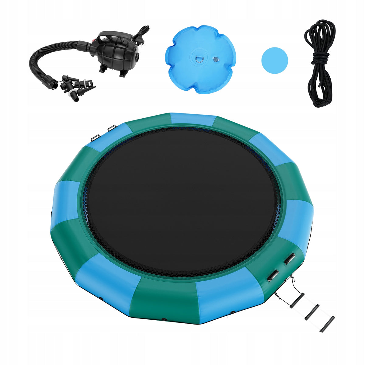 VEVOR DMUCHANA TRAMPOLINA WODNA 15FT PREMIUM WODOODPORNA TRWAŁA Z POMPĄ
