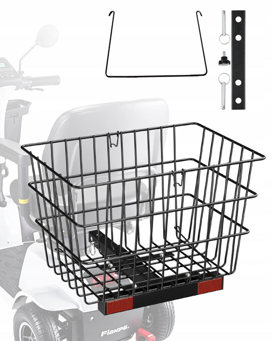 SOLIDNY KOSZYK TYLNY DO SKUTERA INWALIDZKIEGO VEVOR 39X30X30 CM NA BAGAŻ