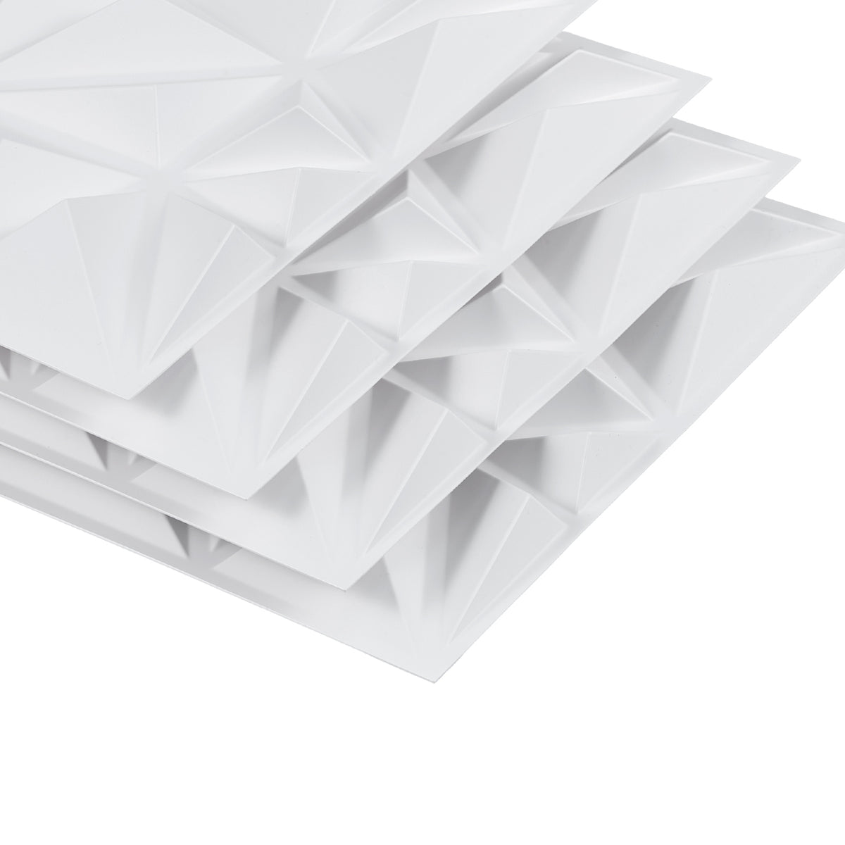 ZESTAW 33 PANELI ŚCIENNYCH VEVOR 3D 30X30 CM PVC DIAMENT MATOWY BIAŁY