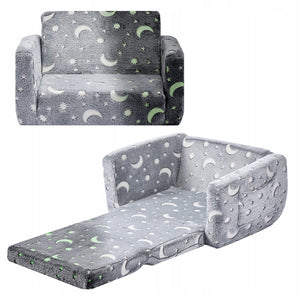 VEVOR SOFA DZIECIĘCA SKŁADANA FOTEL DZIECIĘCY TKANINA GĄBCZASTA ŚWIECĄCA