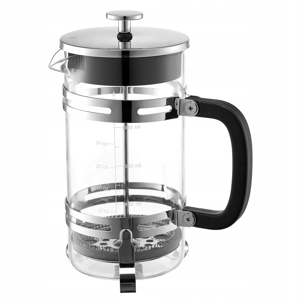 VEVOR FRENCH PRESS 1L SZKLANY ZAPARZACZ BOROKRZEMIANOWY FILTR STAL