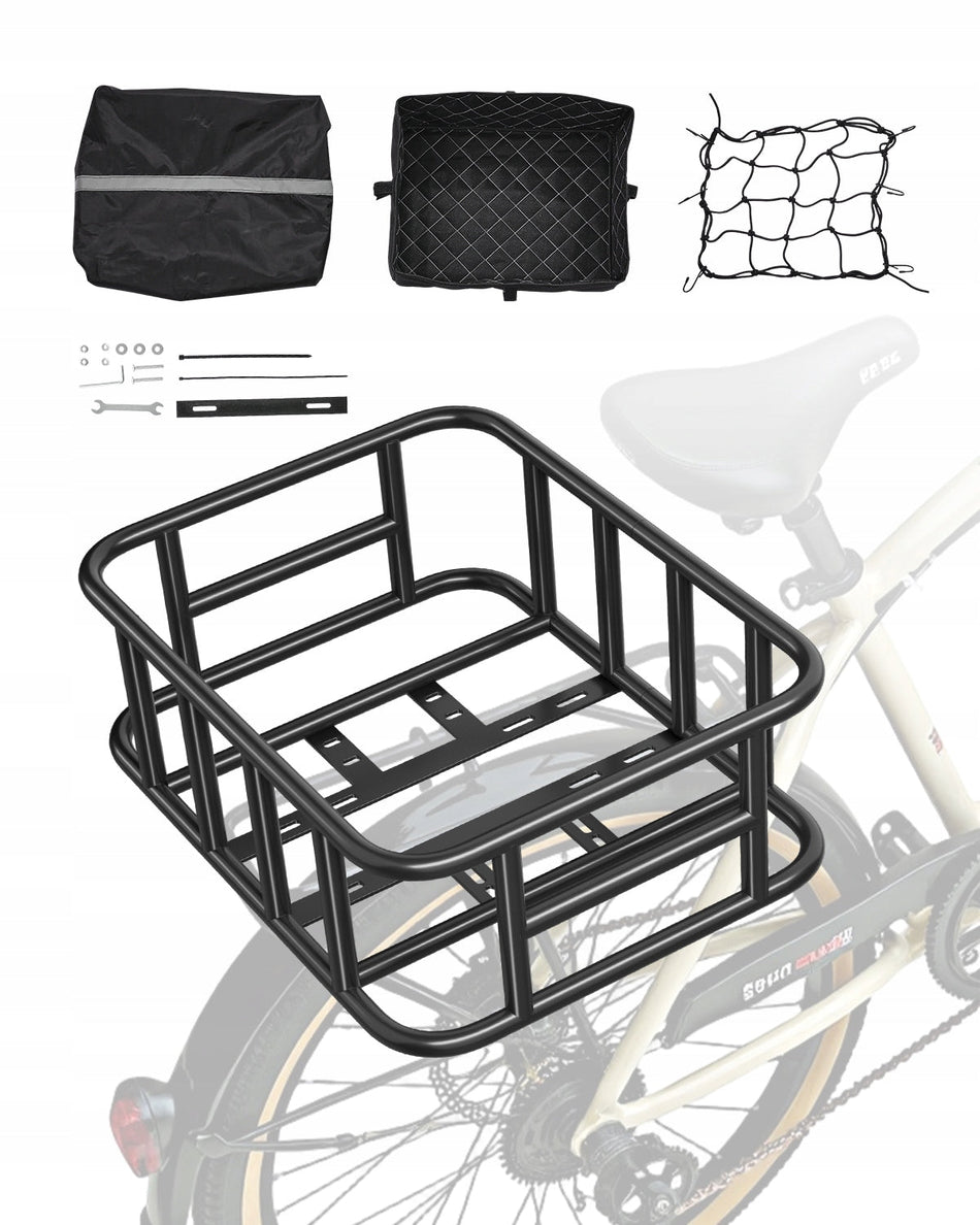 KOSZYK ROWEROWY TYLNY VEVOR 435X330X155 MM MOCNY Z SIATKĄ I WODOODPORNYM