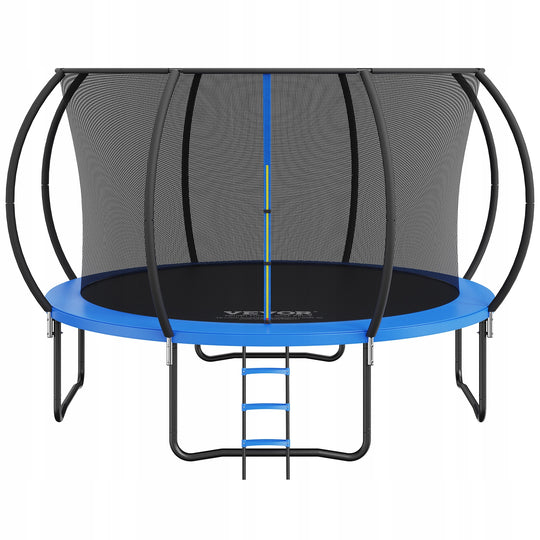 PROFESJONALNA TRAMPOLINA OGRODOWA VEVOR 12FT Z SIATKĄ I DRABINKĄ 86 CM DO