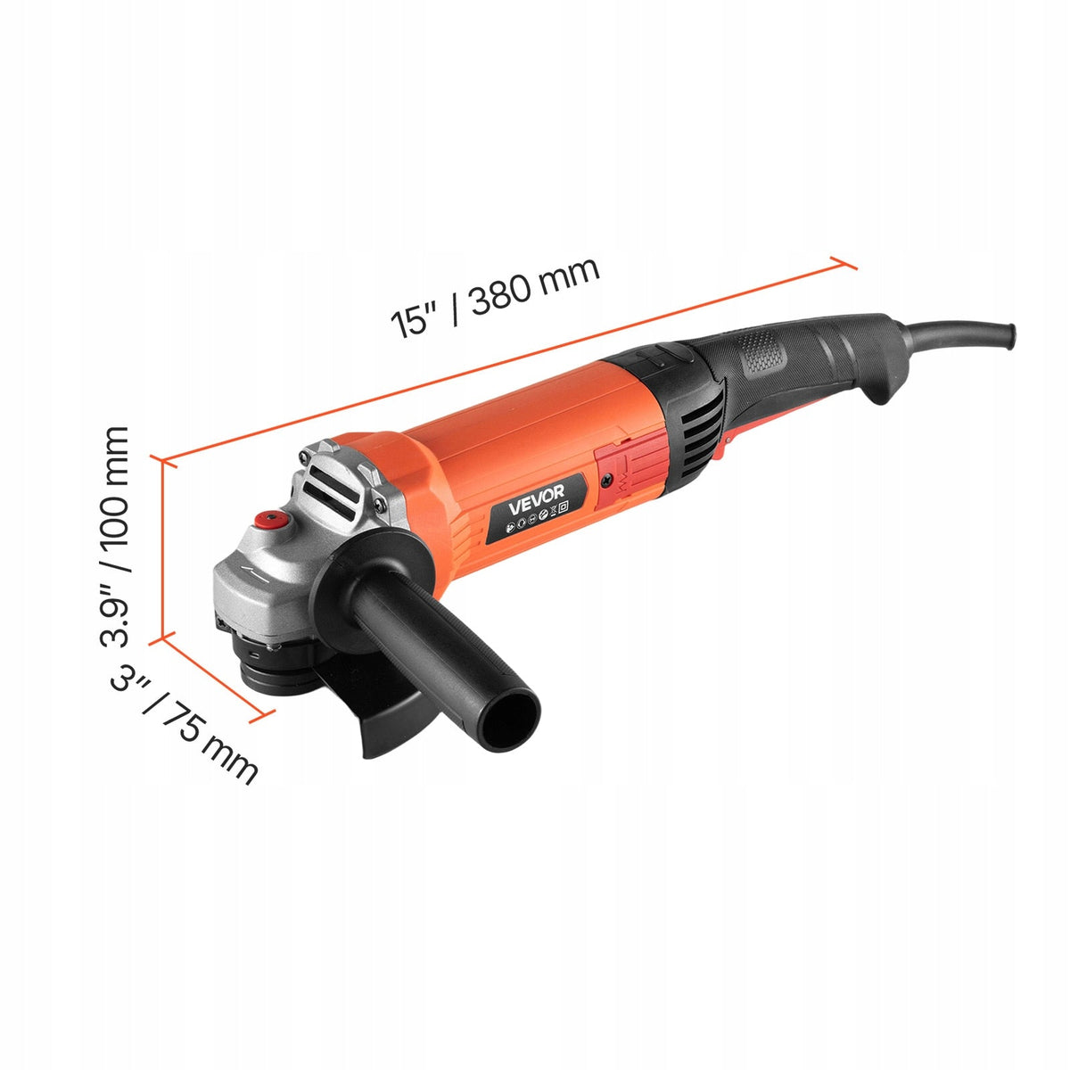 SZLIFIERKA KĄTOWA VEVOR 127 MM 1200W 10000 OBR MIN MOCNA I ERGONOMICZNA