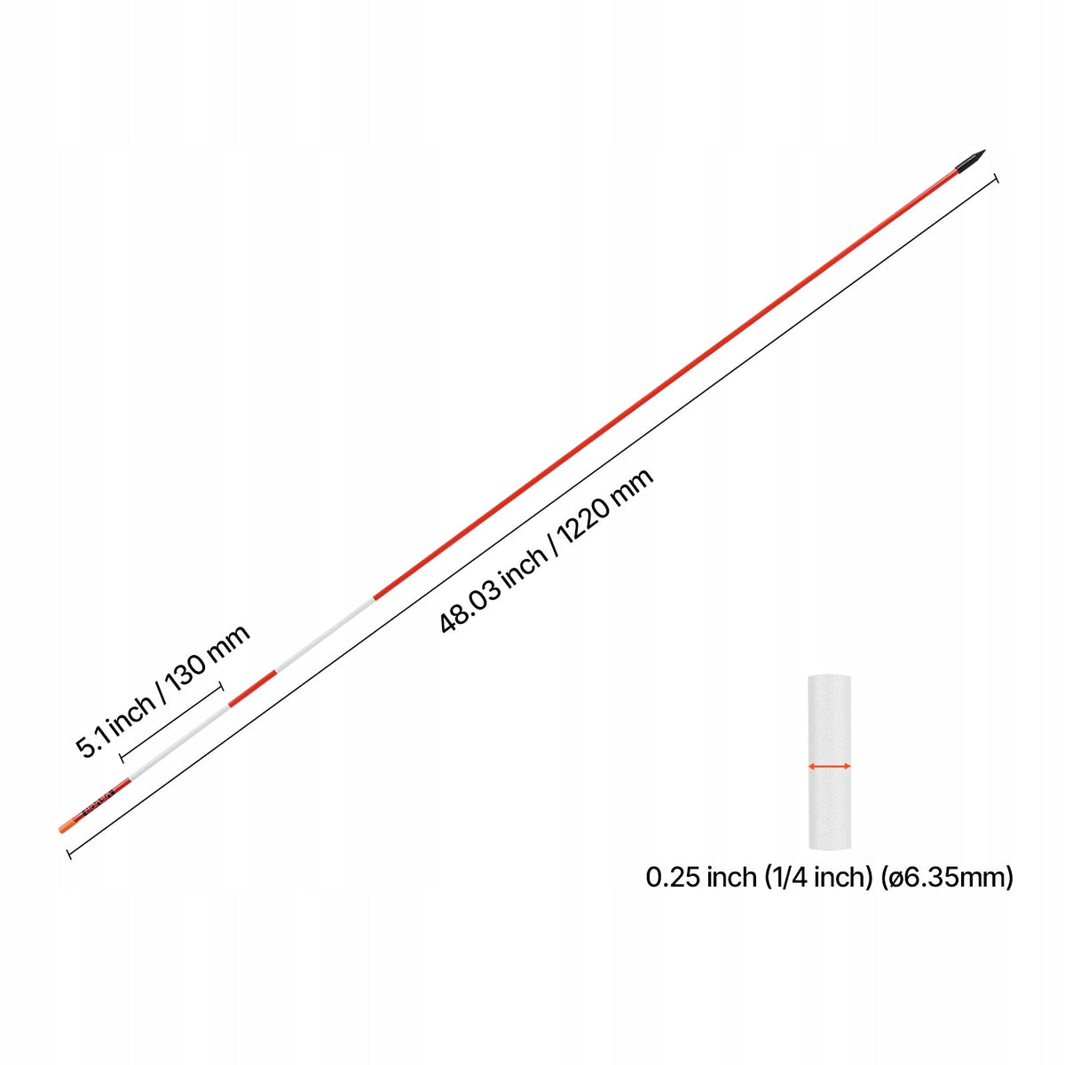 SŁUPKI ŚNIEŻNE VEVOR 500 SZT 122 CM ŚREDNICA 6 35MM ODBLASKOWE MOCNE