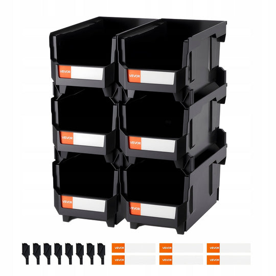 PROFESJONALNE PUDEŁKA DO UKŁADANIA W STOSY VEVOR 377X215X180 MM 6 SZTUK