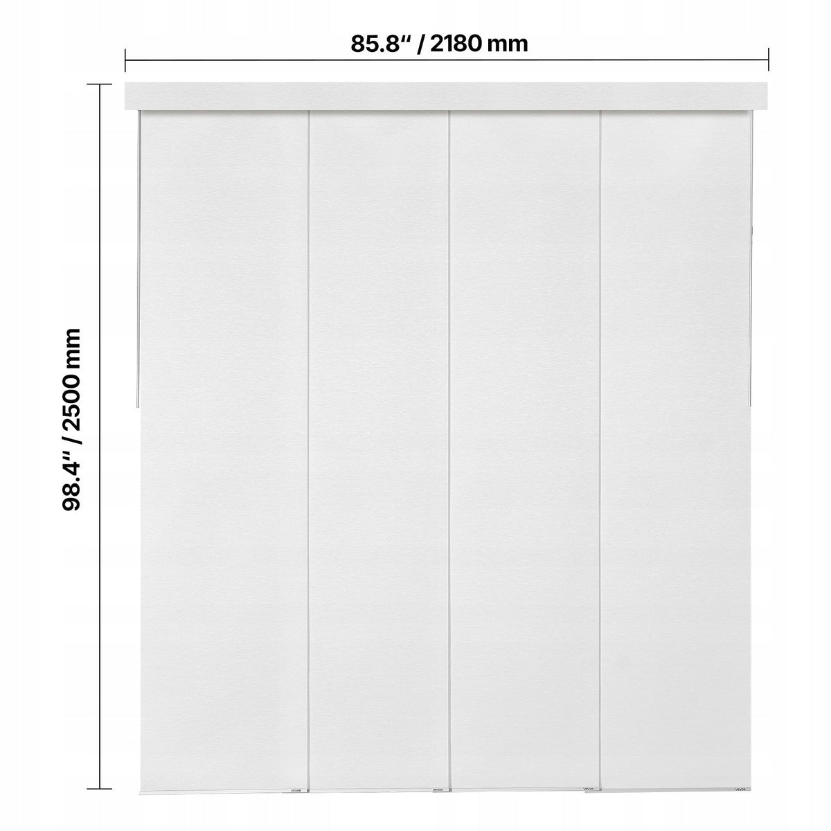ZASŁONY PANELOWE VEVOR ROZSUWANA SZYNA 116-218 CM BIAŁE POLIESTER
