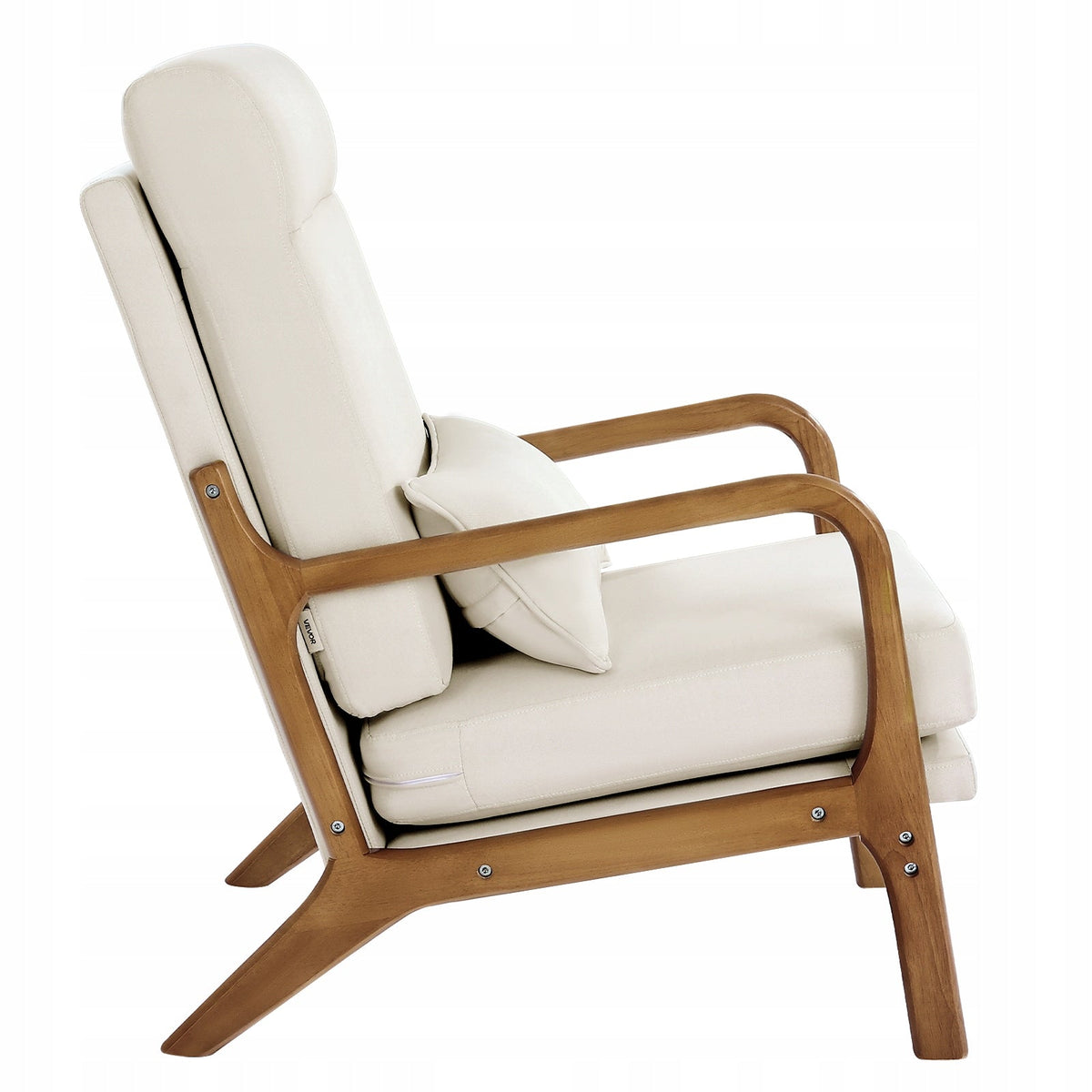 FOTEL AKCENTOWY VEVOR PREMIUM DREWNIANY MID CENTURY Z WYSOKIM OPARCIEM