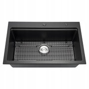 ZLEW KUCHENNY GRANITOWY VEVOR 84X56X25 CM NABLATOWY CZARNY PREMIUM