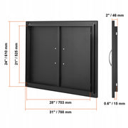 DRZWI DOSTĘPOWE DO GRILLA VEVOR PODWÓJNE 788X610X46 MM CZARNE MATOWE