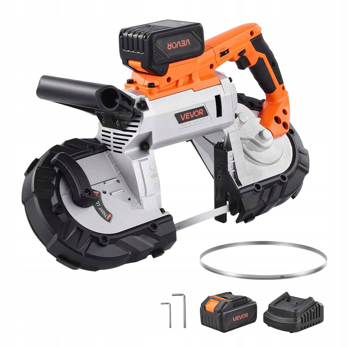 VEVOR 20V AKUMULATOROWA PIŁA TAŚMOWA 127X115MM MOCNY SILNIK BEZSZCZOTKOWY