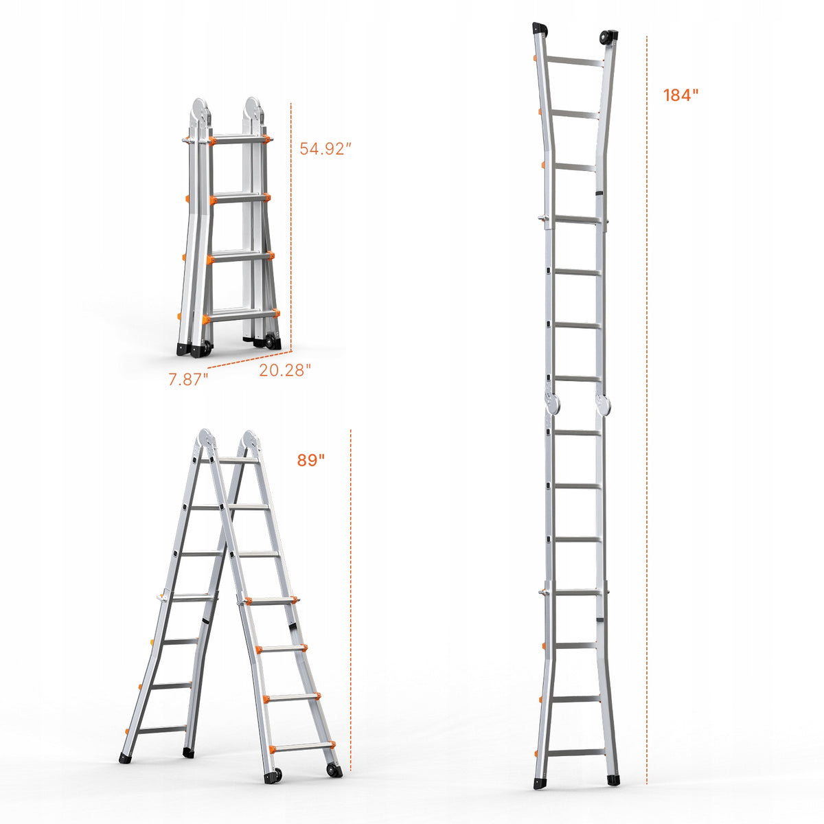 PROFESJONALNA DRABINA TELESKOPOWA VEVOR A-FRAME 4.5M ALUMINIOWA MOCNA