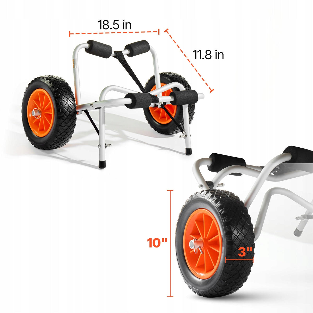 WÓZEK NA KAJAK VEVOR SKŁADANY 113 KG SOLIDNE OPONY ALUMINIUM MOCNY