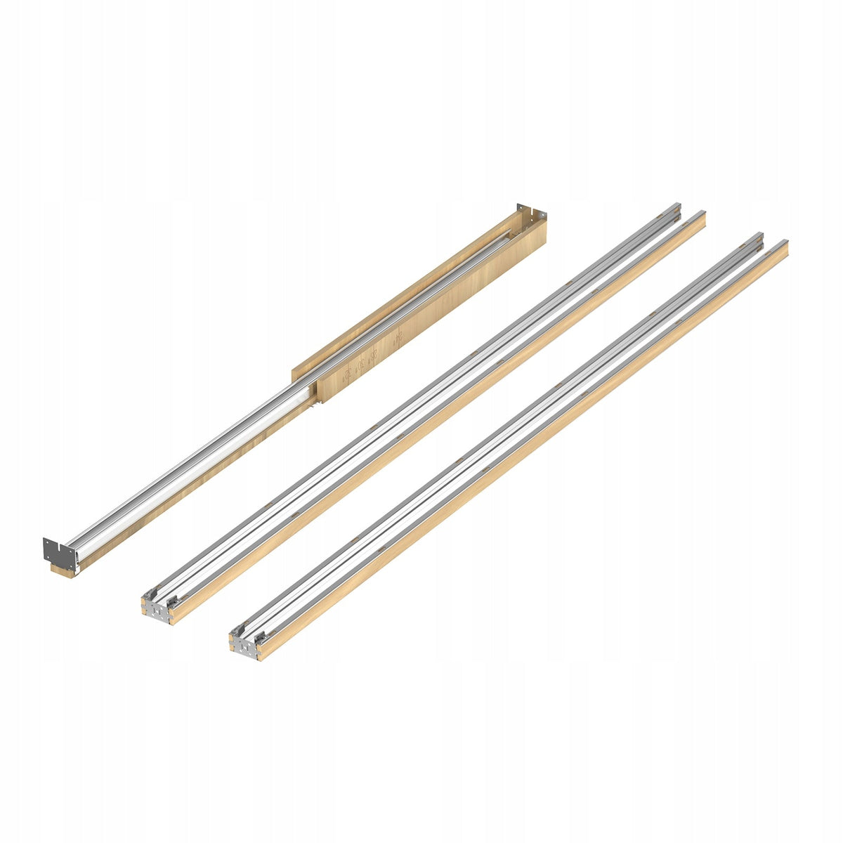 ZESTAW OŚCIEŻNIC DO DRZWI PRZESUWNYCH VEVOR 610-762MM CICHY DOMYK STAL