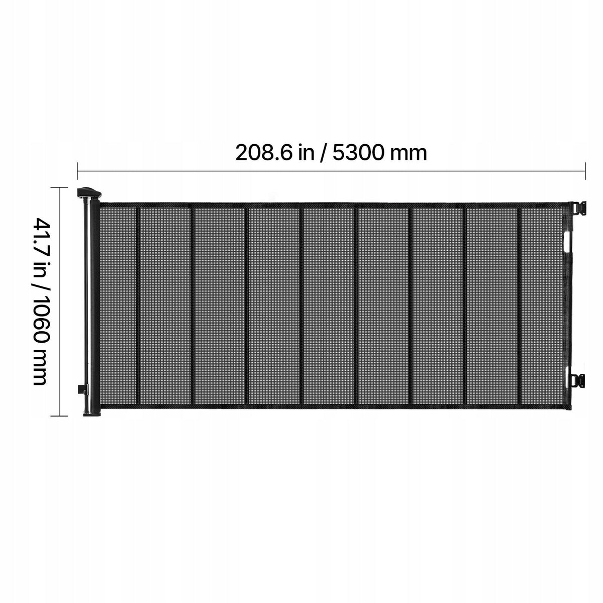VEVOR ROZKŁADANA BRAMKA DLA DZIECKA I PSA 515 CM MOCNA CZARNA SIATKA