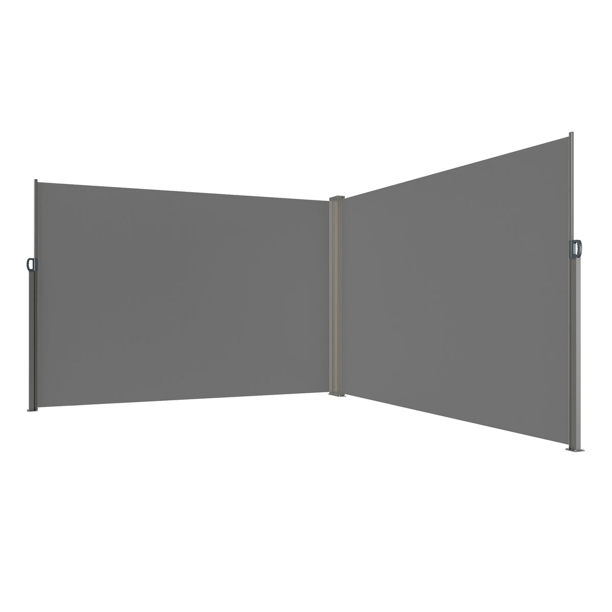 MARKIZA BOCZNA VEVOR 200X600 CM SZARA POLIESTER 180G MOCNA RAMA ŻELAZNA