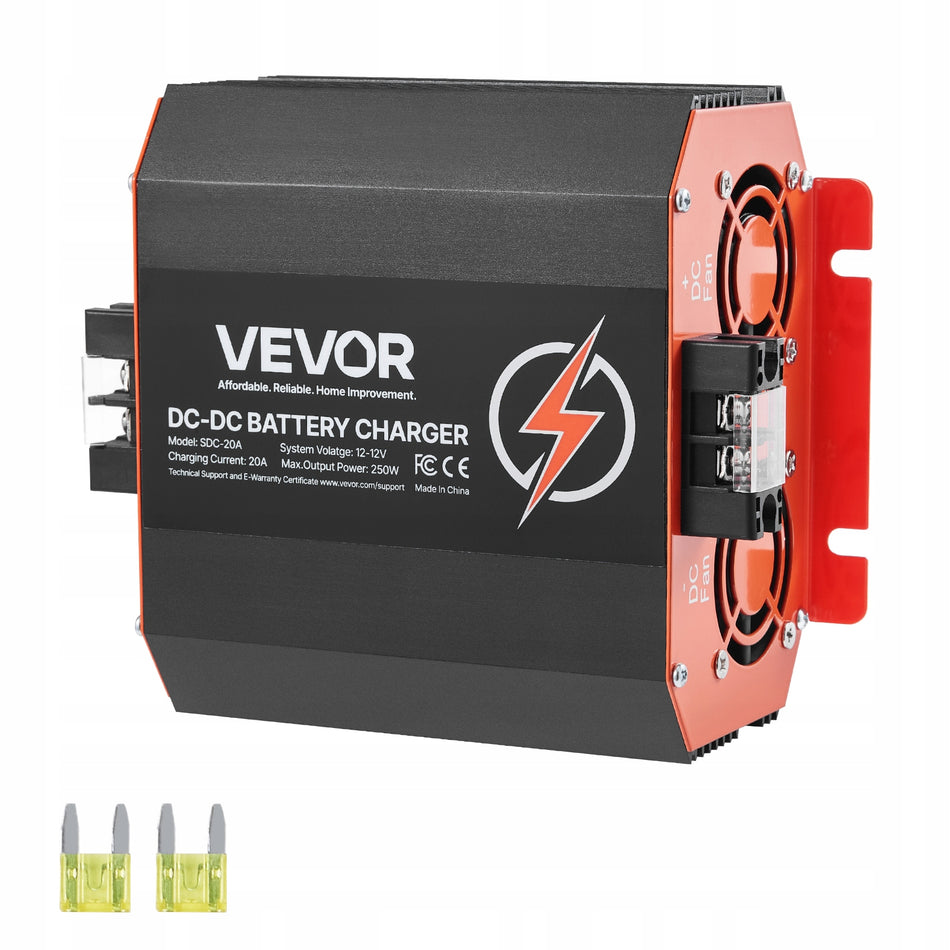 VEVOR ŁADOWARKA AKUMULATORÓW DC DC 12V 20A 250W KOMPAKTOWA MOCNA NAJLEPSZA