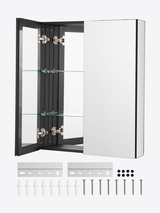 PROFESJONALNA SZAFKA NA LEKI Z LUSTREM VEVOR 662X135X762 MM 2 PÓŁKI