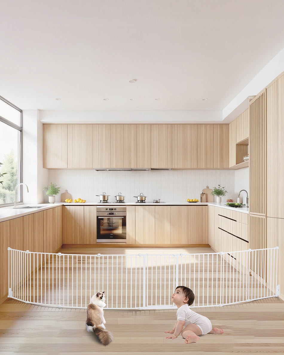 BRAMKA ZABEZPIECZAJĄCA DLA PSA VEVOR BABY GATE 4877 MM SZEROKA 8 PANELI