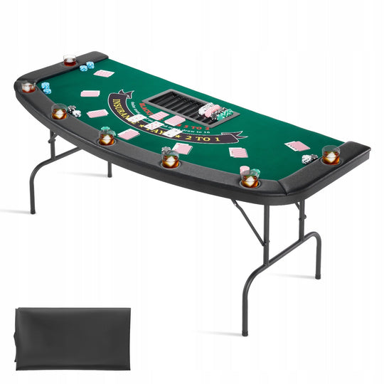 VEVOR SKŁADANY STÓŁ POKEROWY DLA 7 GRACZY 183 CM SOLIDNY I WYGODNY