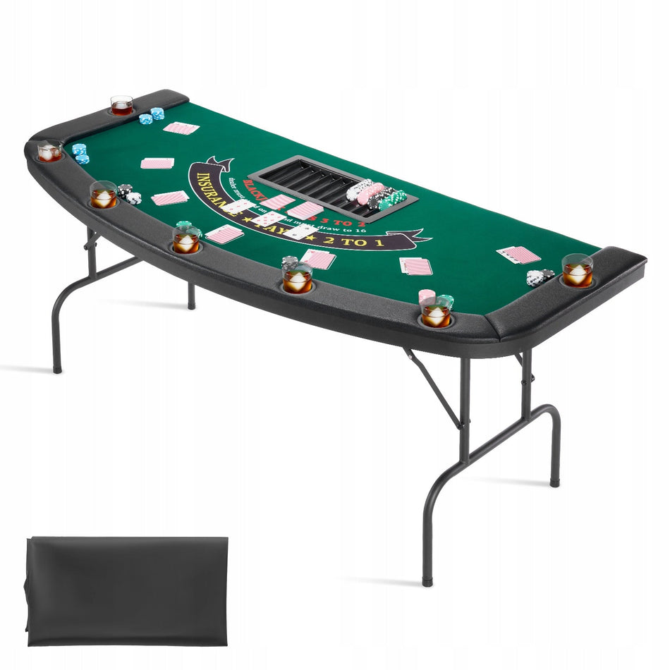 VEVOR SKŁADANY STÓŁ POKEROWY DLA 7 GRACZY 183 CM SOLIDNY I WYGODNY
