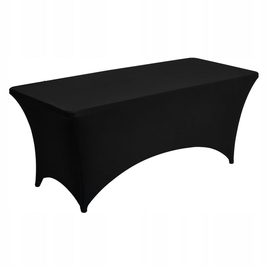 VEVOR 6 X ELASTYCZNY OBRUS ZE SPANDEXU CZARNY PROSTOKĄTNY NA STÓŁ 183X76CM