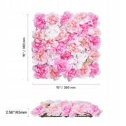 VEVOR SZTUCZNY ŻYWOPŁOT 12 SZT 380X380X65 MM RÓŻOWY PE MOCNY PANEL ŚCIANA